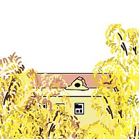 Он описывает мне местность, и это место напоминает мне, место из моего детства. Огромный парк, а в середине высокое здание.